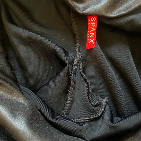 SPANX Moto Faux Leather Leggings Shaping Pants Black Women’s X-Large - Picture 5 of 13